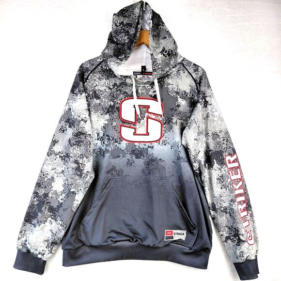 UNRL Striker Ice Hoodie Mens Medium Gray Camo Silk Series Fishing Sweatshirt - Picture 1 of 13